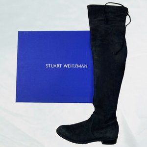 NWT Stuart Weitzman Lowland Over-The-Knee Boots Black Suede Size 6